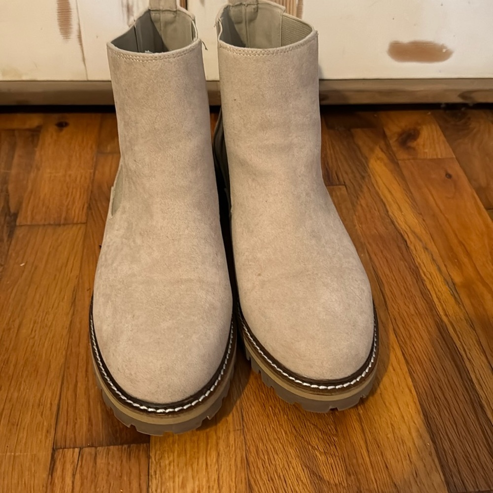 Booties, cream colored, slip on